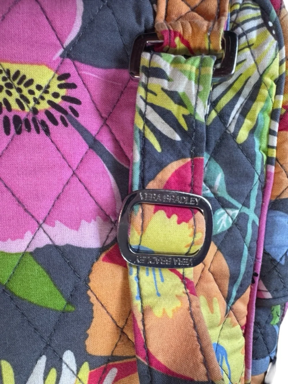 Vera Bradley Quilted Backpack, Jazzy Blooms, VGUC - Picture 11 of 13